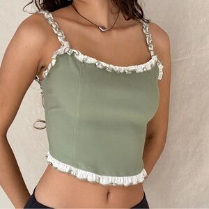 Motel Rocks Idalia Corset Top in sage